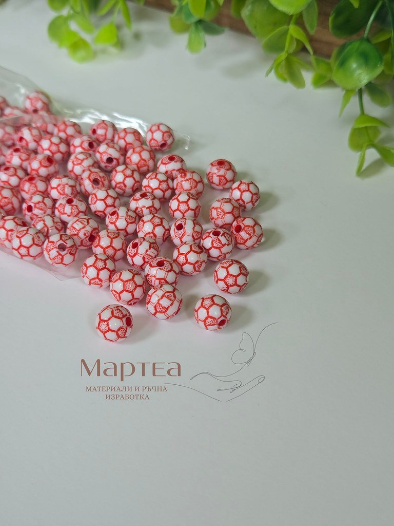 soccer ball made of beads